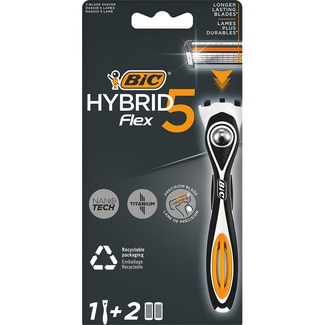 maquinilla de afeitar Hybrid Flex5 blister 1 unidad + 2 recambios - Bic