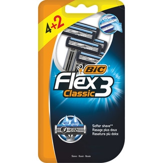 maquinilla de afeitar desechable Flex3 Classic con aloe + vitamina E blister 4 - Bic