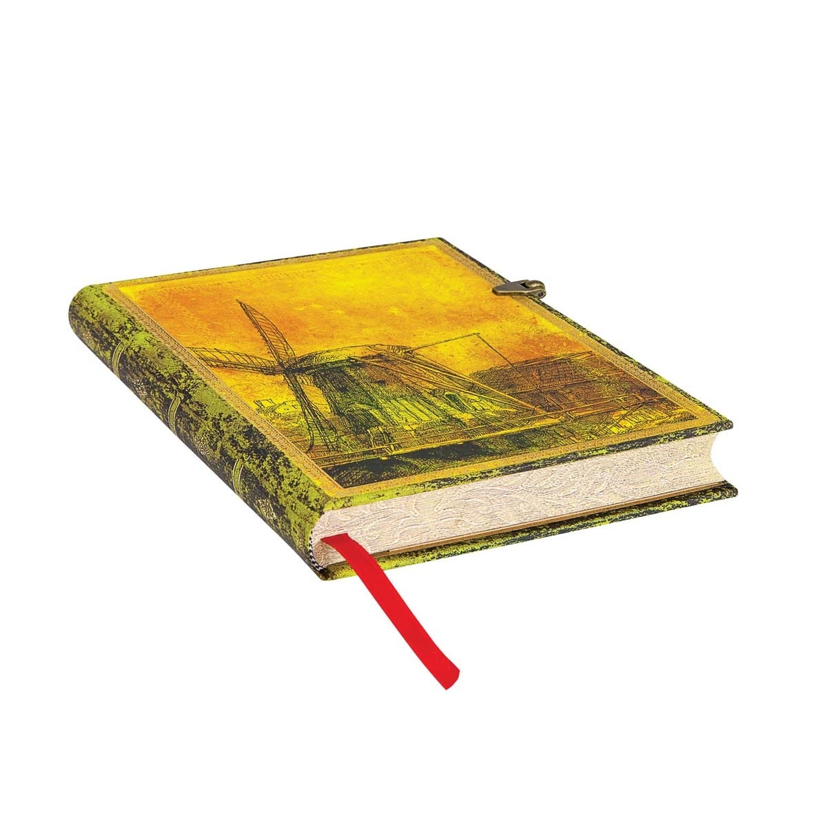 Libreta Midi Liso Cierre con Broche 350 Aniversario de Rembrandt Paperblanks Amarillos y Verdes Amarillo / Verde-3