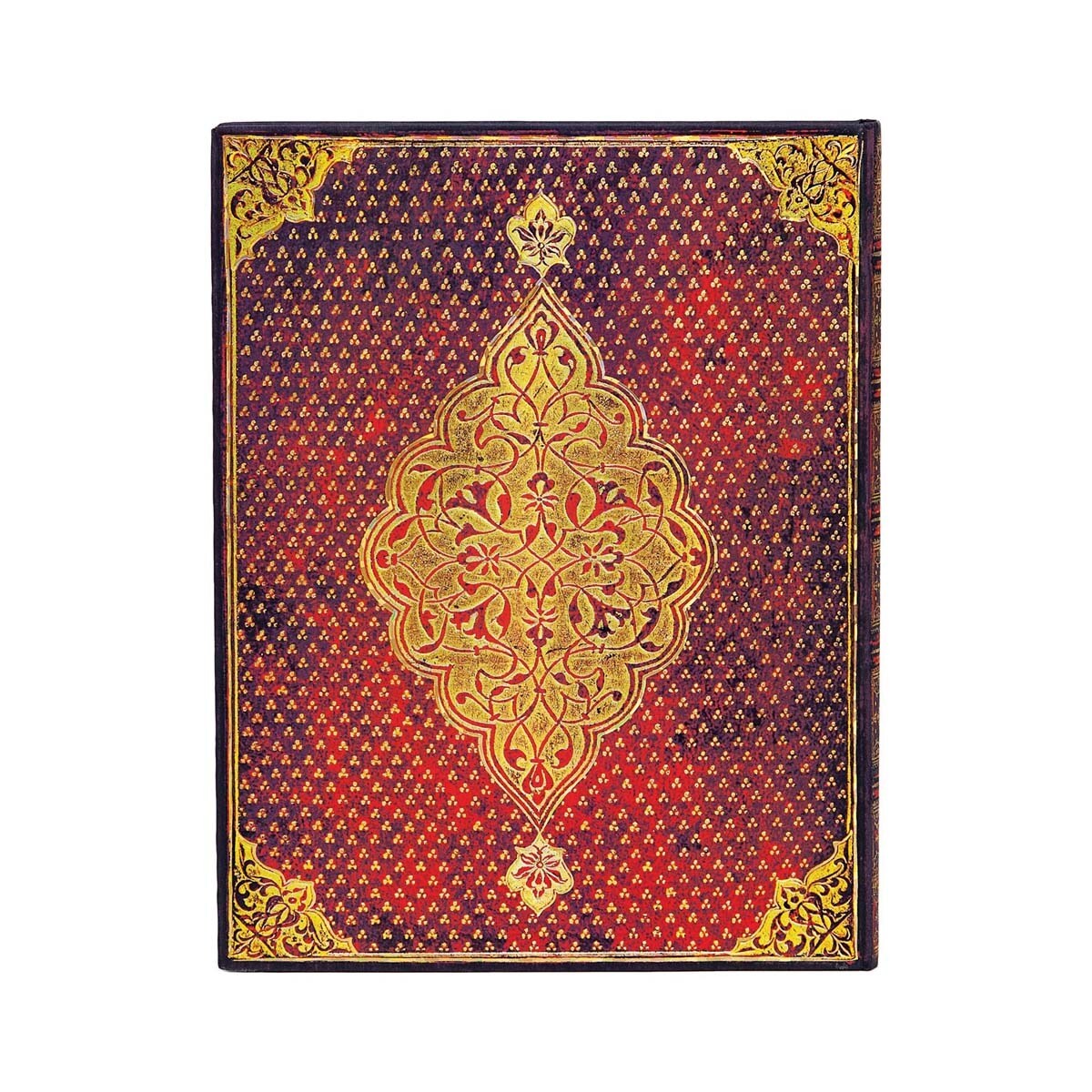 Libreta Ultra Liso Cierre con Banda Elástica Trifolio Dorado Paperblanks Dorados y Rojos Dorado-4
