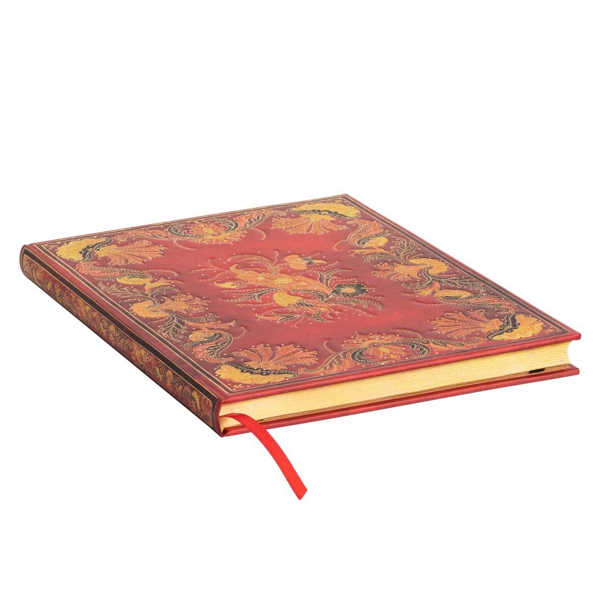 Libreta Ultra Liso Cierre con Banda Elástica Fiammetta Paperblanks Rojos y Dorados Rojo / Dorado-3