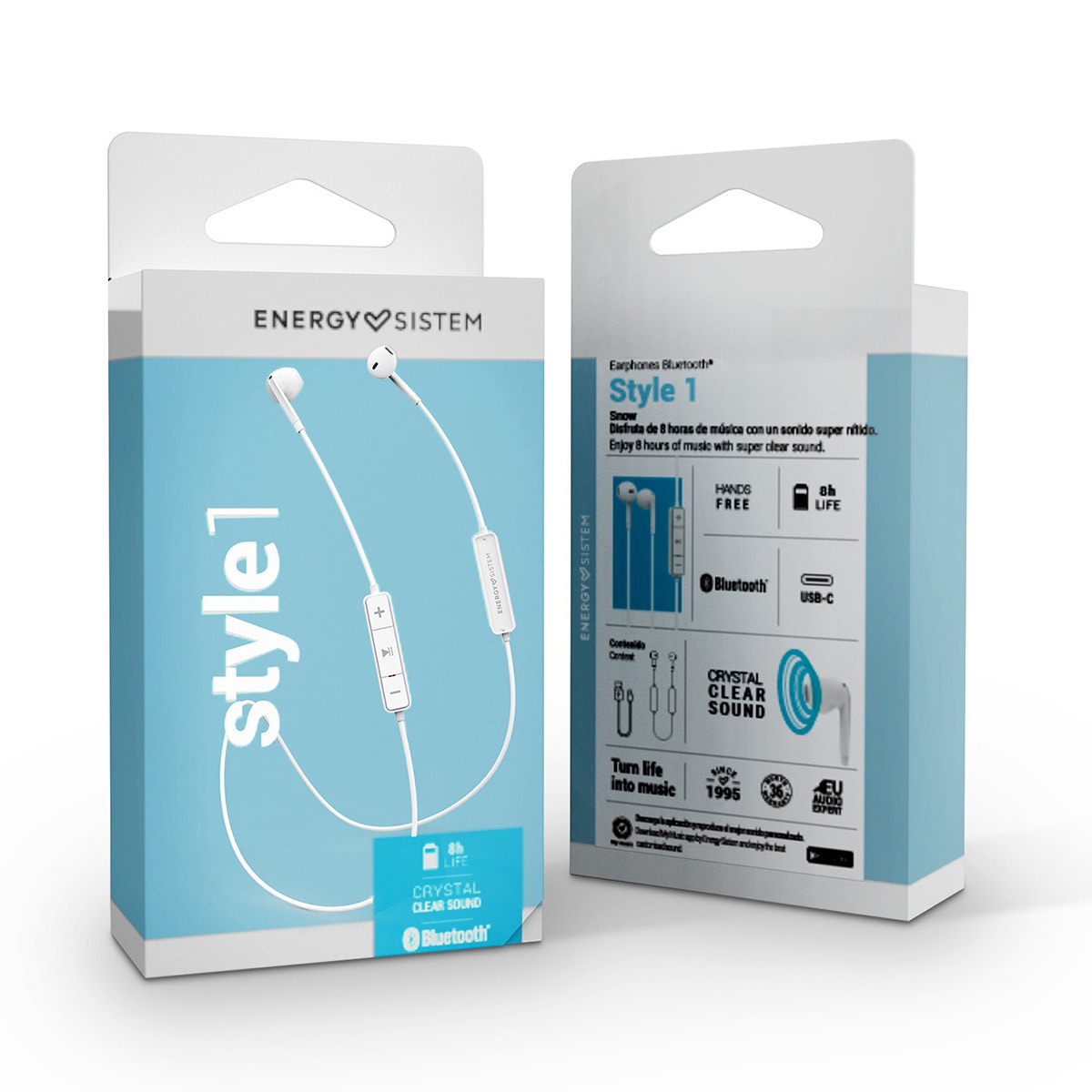 Auriculares Energy Sistem Style 1 Snow Bluetooth Blanco-6