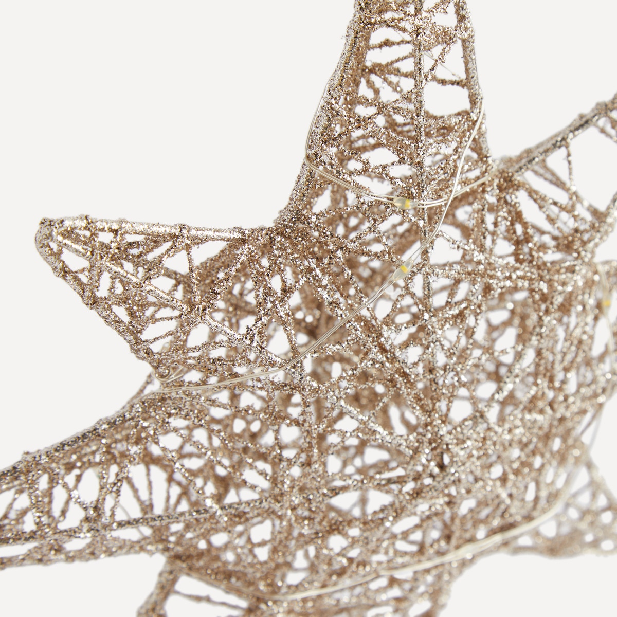 Topo de Árvore Estrela com Luz Champanhe-3