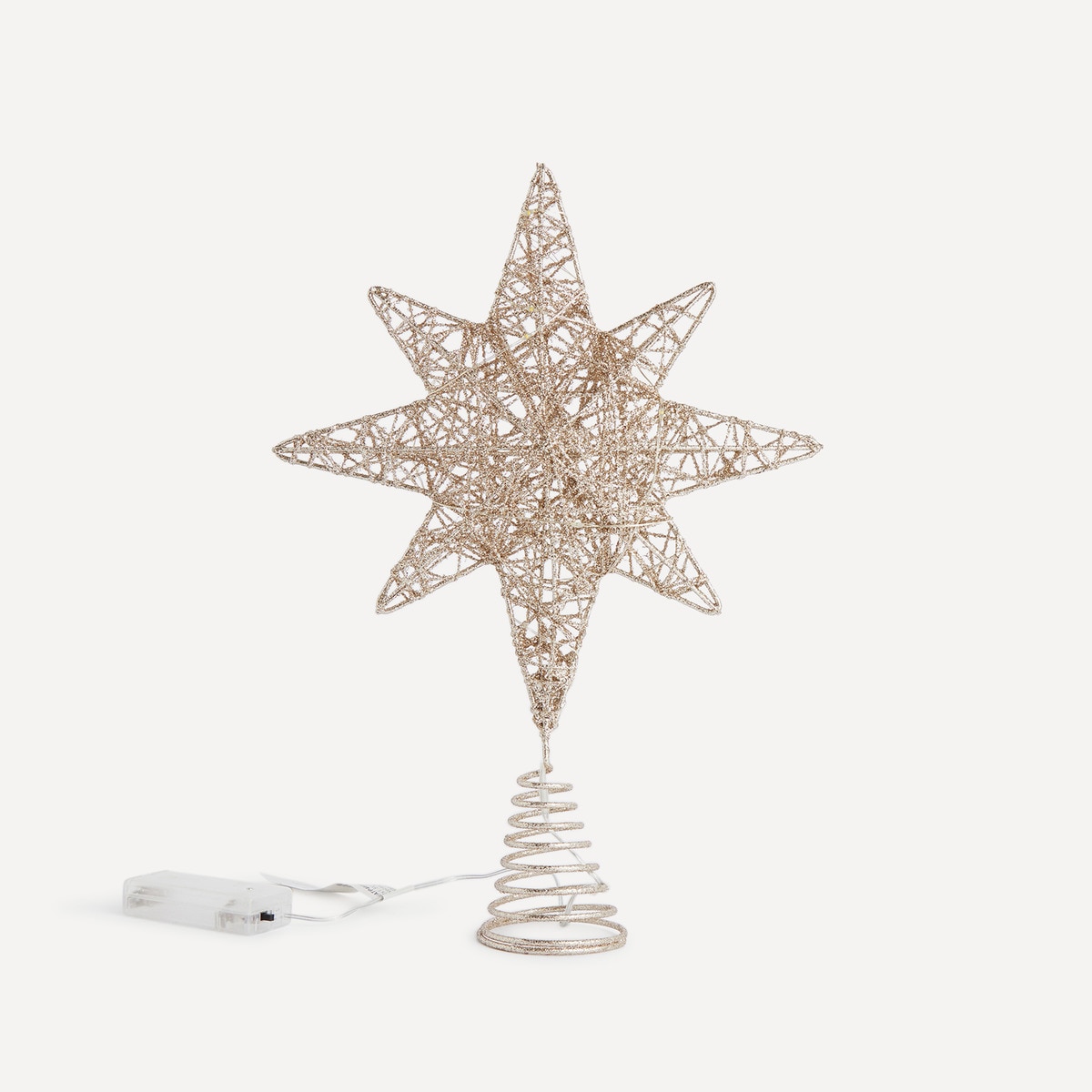 Topo de Árvore Estrela com Luz Champanhe-1