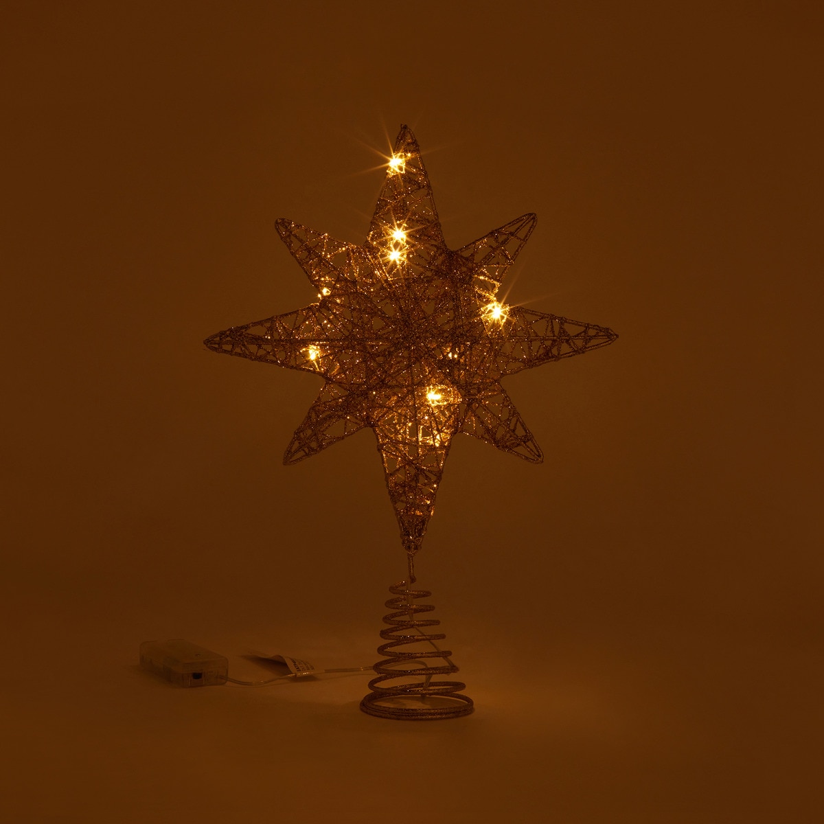 Topo de Árvore Estrela com Luz Champanhe-2