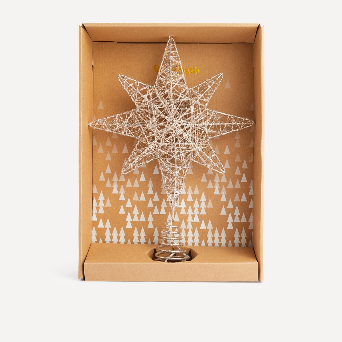 Topo de Árvore Estrela com Luz Champanhe-5