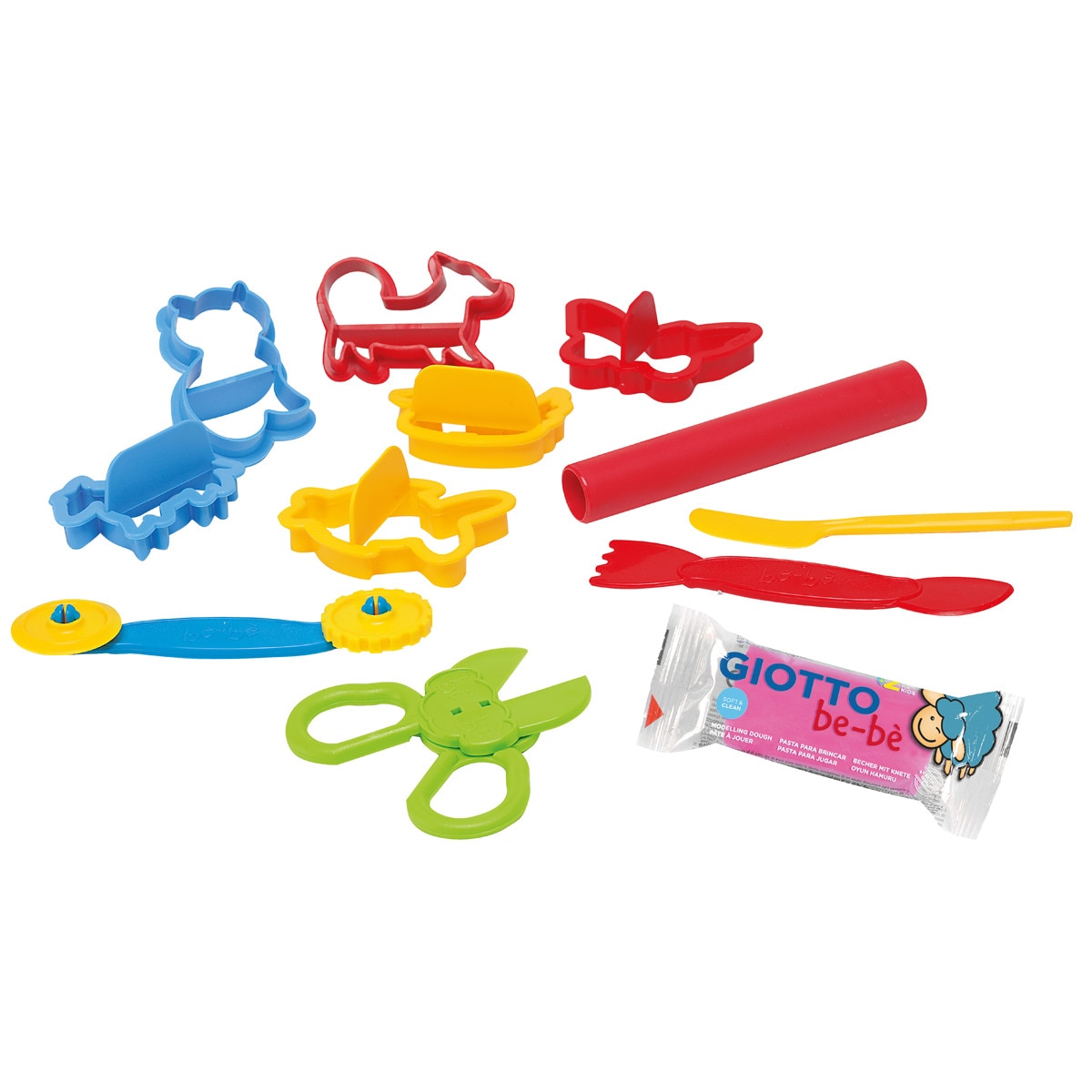 Set 10 unidades accesorios pasta para jugar + tester Giotto Be-Bè Multicolor-2