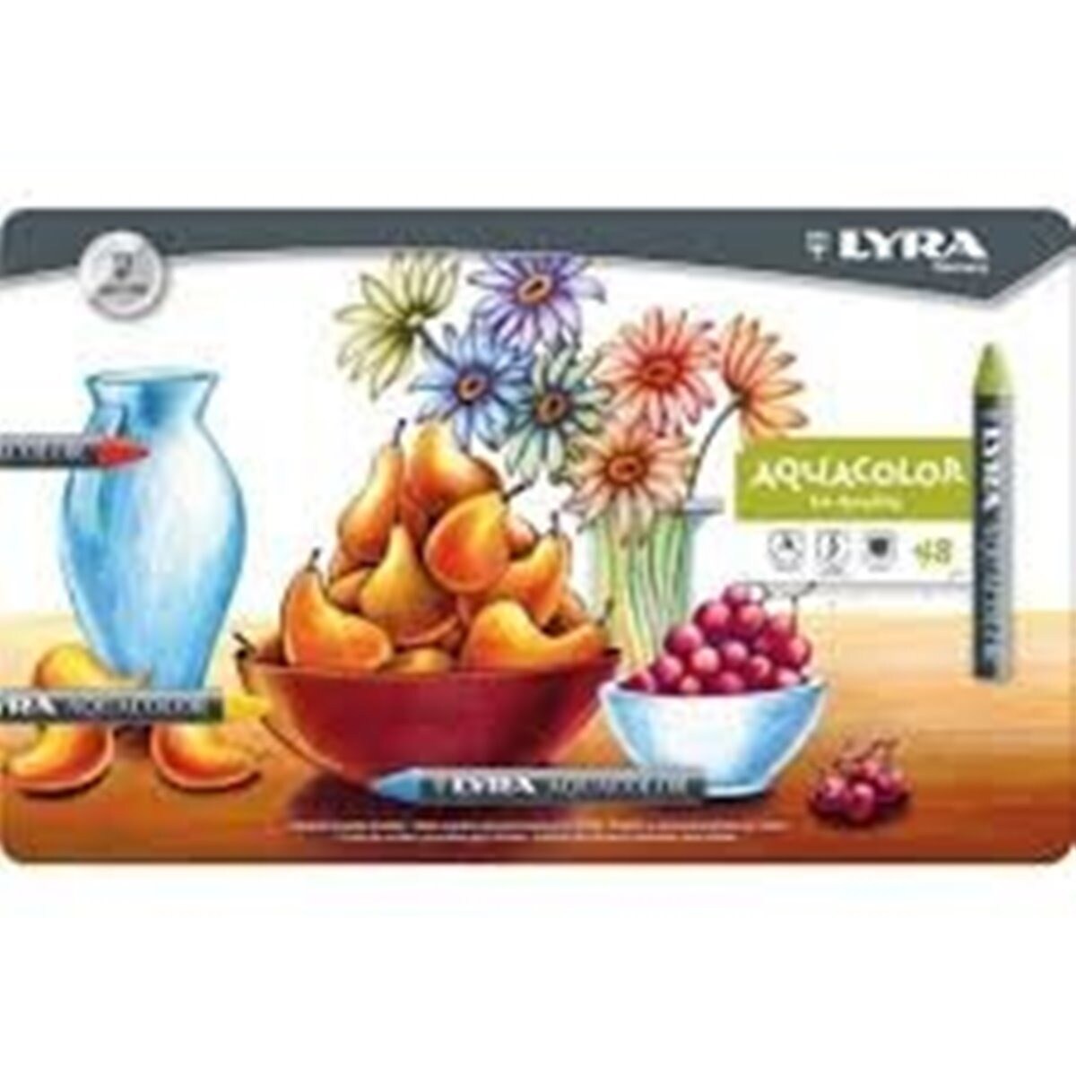 Caixa de 48 Lápis de Cera Aquareláveis Lyra 1
