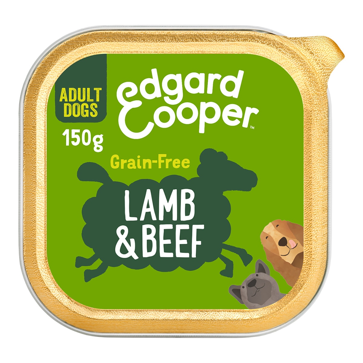 Comida húmeda para perros adultos Edgard & Cooper grain free paté cordero y vaca 1