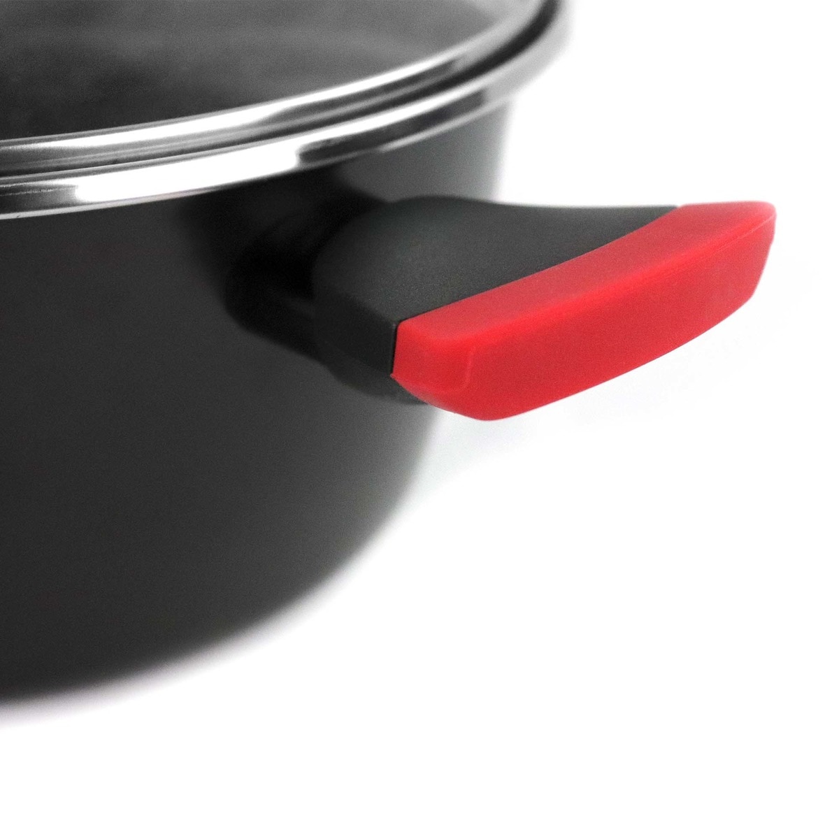 Olla con tapa acero esmaltado Kilauea Magefesa Rojo-2