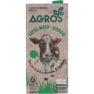 Leite Meio Gordo embalagem 1 L - Agros