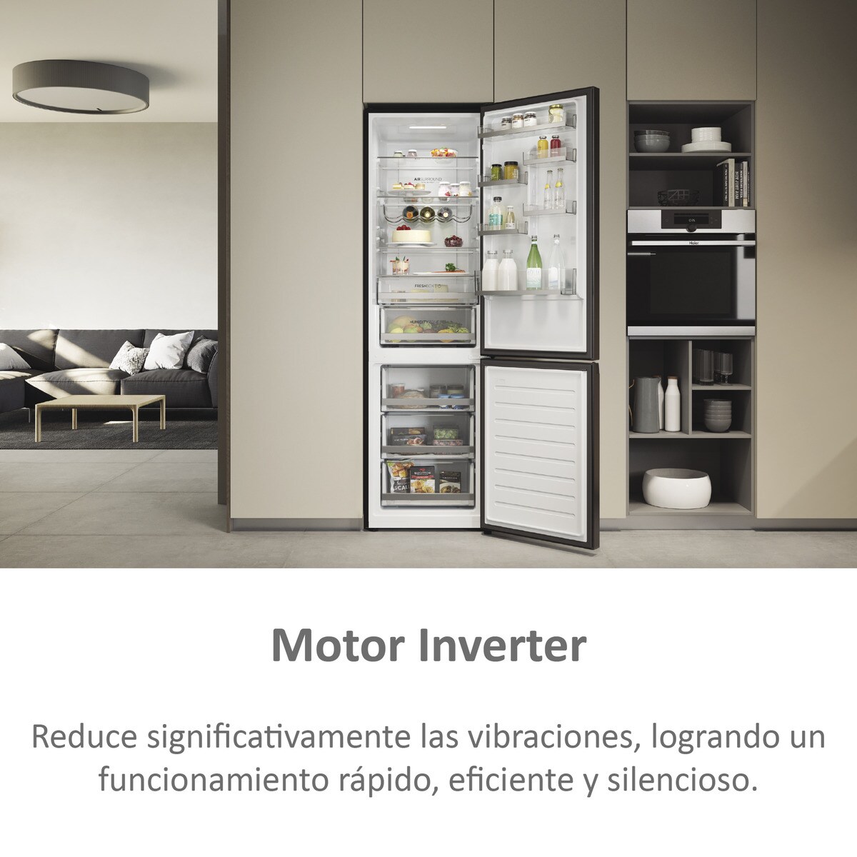 Frigorífico Combi Haier Total No Frost con WIFI 2 D - HDW3620DNPD Dark inox-9
