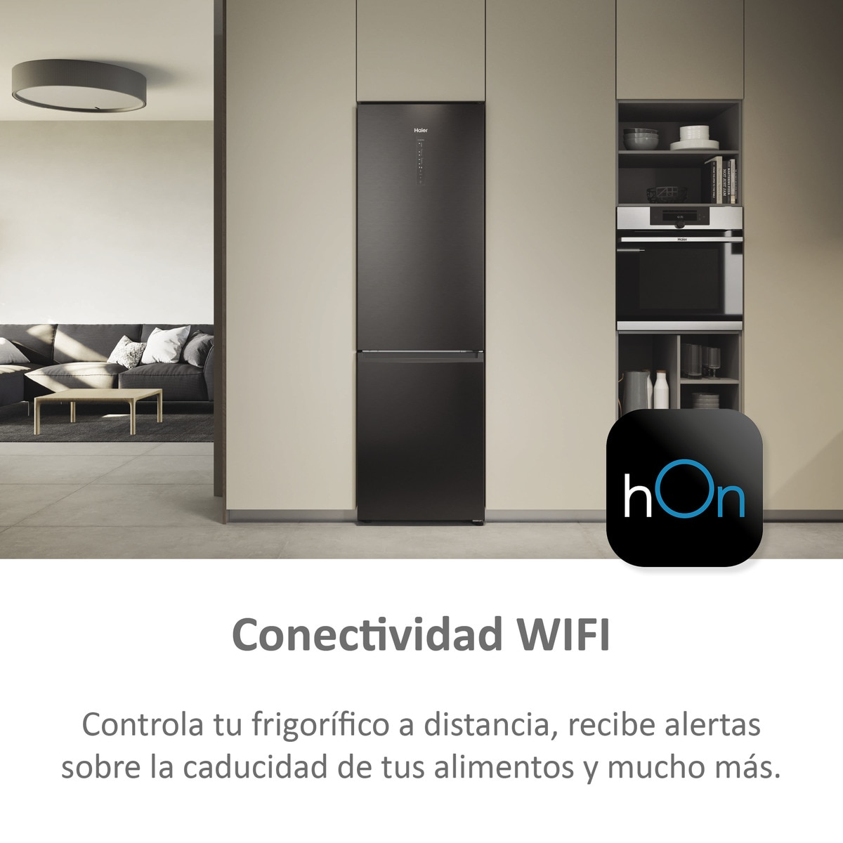 Frigorífico Combi Haier Total No Frost con WIFI 2 D - HDW3620DNPD Dark inox-7