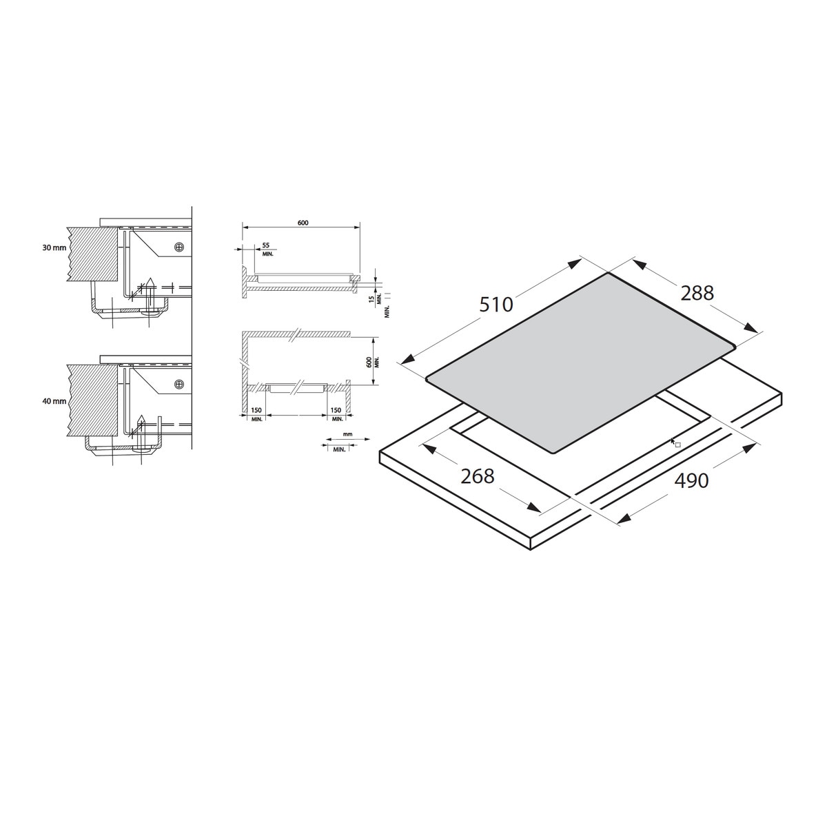 Placa modular vitrocerámica Franke 1080669347 con 2 zonas de cocción Negro-2