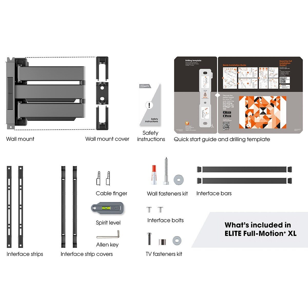 Suporte de Parede Giratória TVM 5845 da Vogel para Televisores de 55" a 100" Preto-2