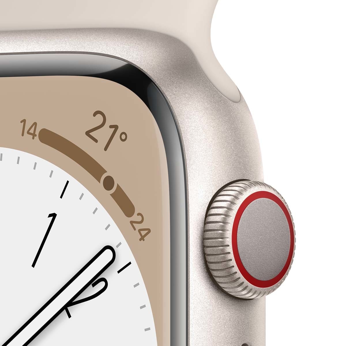 Apple Watch Series 8 GPS + Cellular 45mm con caja de aluminio blanco estrella y correa deportiva blanco estrella Blanco estrella-3
