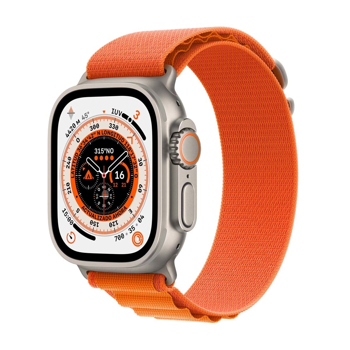 Apple - Watch Ultra GPS + Cellular 49mm Con Caja De Titanio Y Correa Loop Alpine Naranja - Large