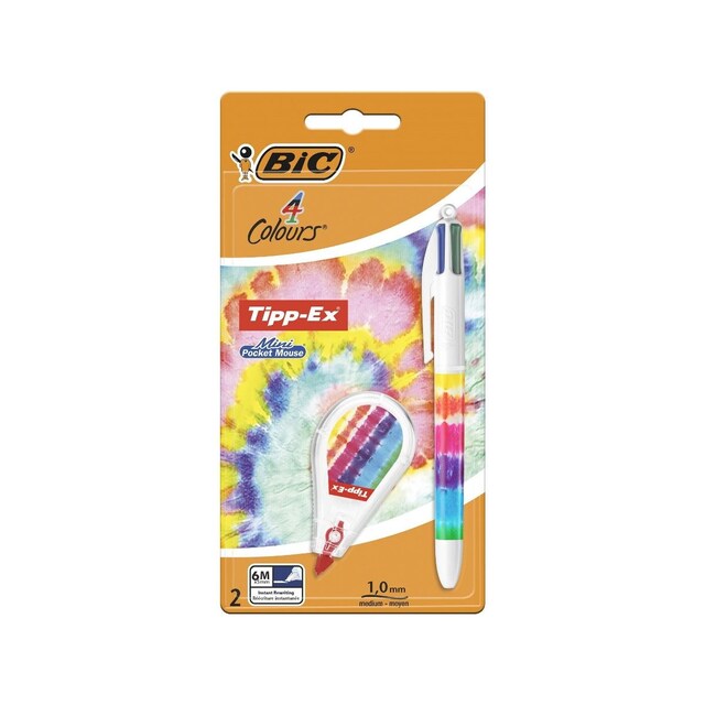 Imagem 0 de Esferográfica 4 Cores Bic Tie Dye + Corretor Tipp-Ex