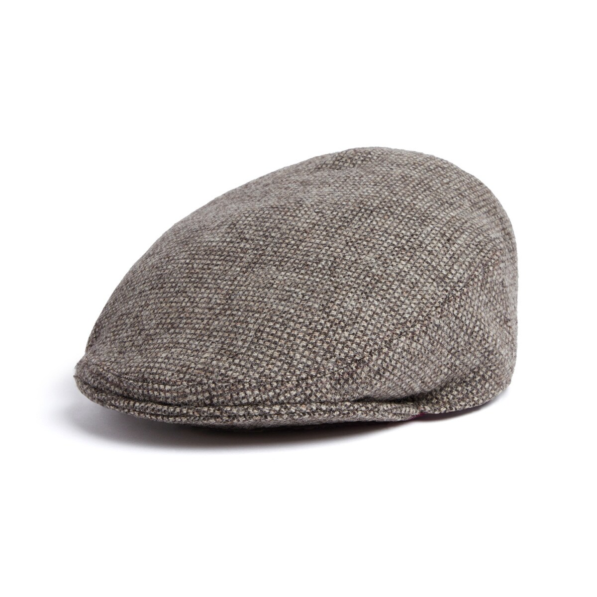 Boné de Tweed com Pala Curta Litton Castanho-1