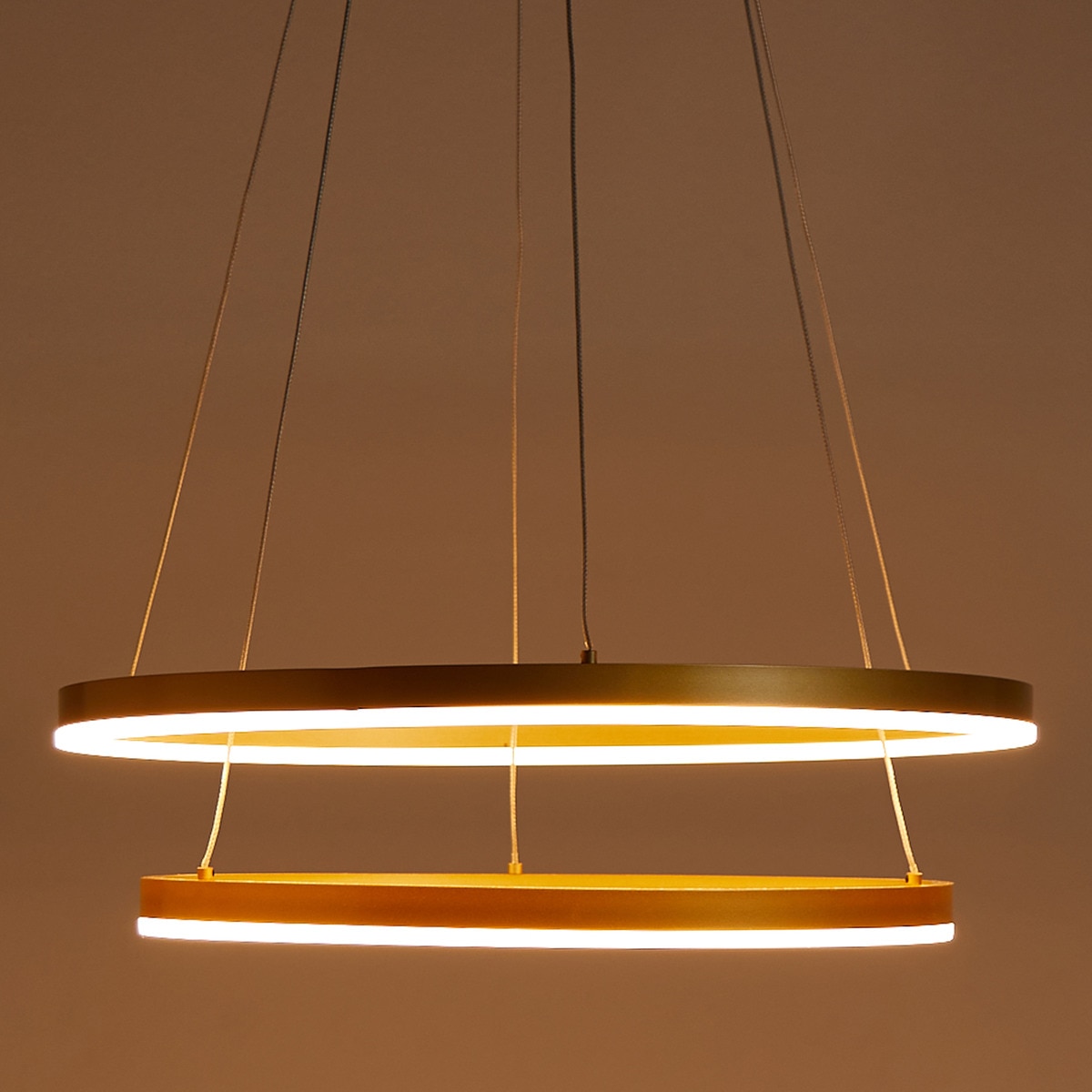 Candeeiro de Teto LED com Argola Dupla Axel Ouro-2