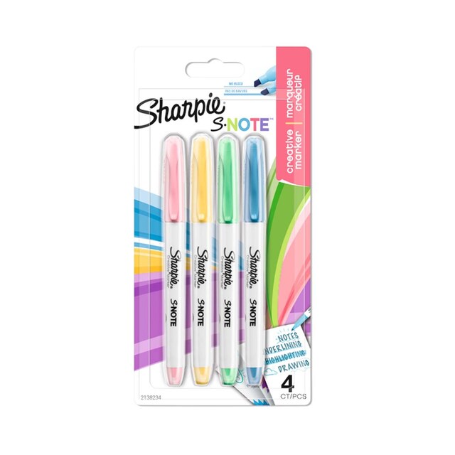 Imagen 0 de Pack de 4 rotuladores subrayadores Sharpie note multicolor