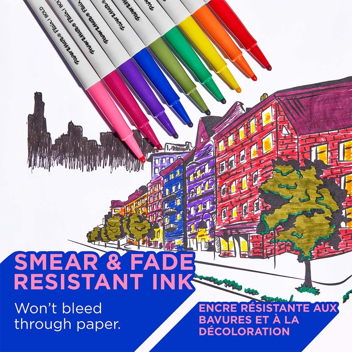 Pack de 6 rotuladores flair Bold con punta ancha Papermate Multicolor-3