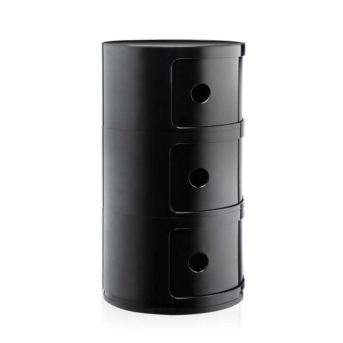 Mesa auxiliar con 3 cajones Componibili Kartell Negro-3