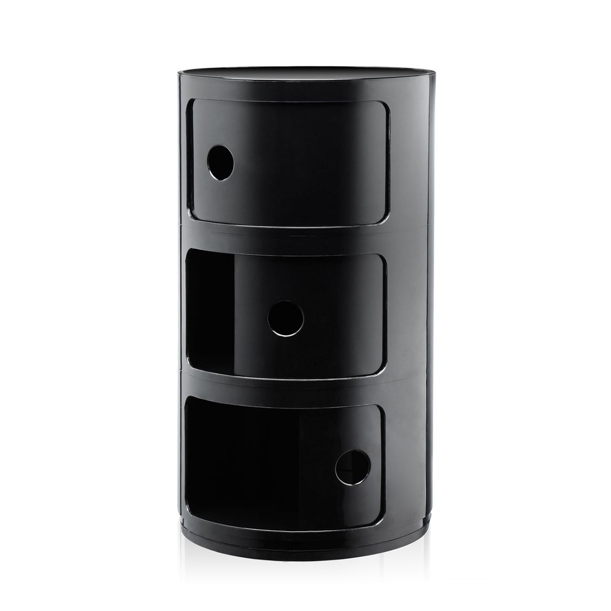 Mesa auxiliar con 3 cajones Componibili Kartell Negro-2