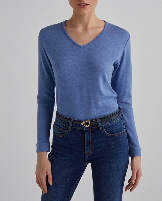 Imagen 0 de Jersey de mujer manga larga y escote pico