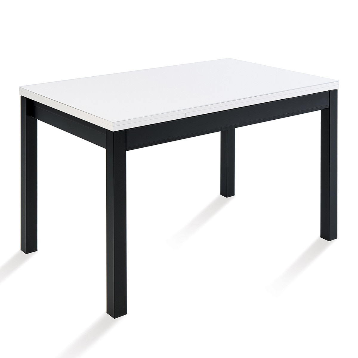 Mesa Extensível com Superfície de Vidro Menta Preto / Branco-1