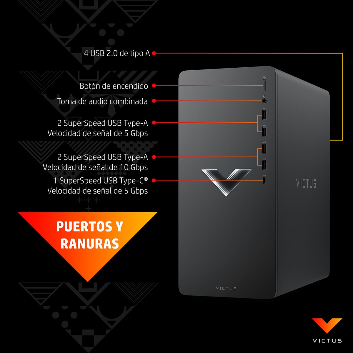 Sobremesa Gaming HP Victus TG02-0139ns, Ryzen 5, 16GB, 512GB SSD, GeForce GTX 1660 Super 6GB, Sin SO Gris-4