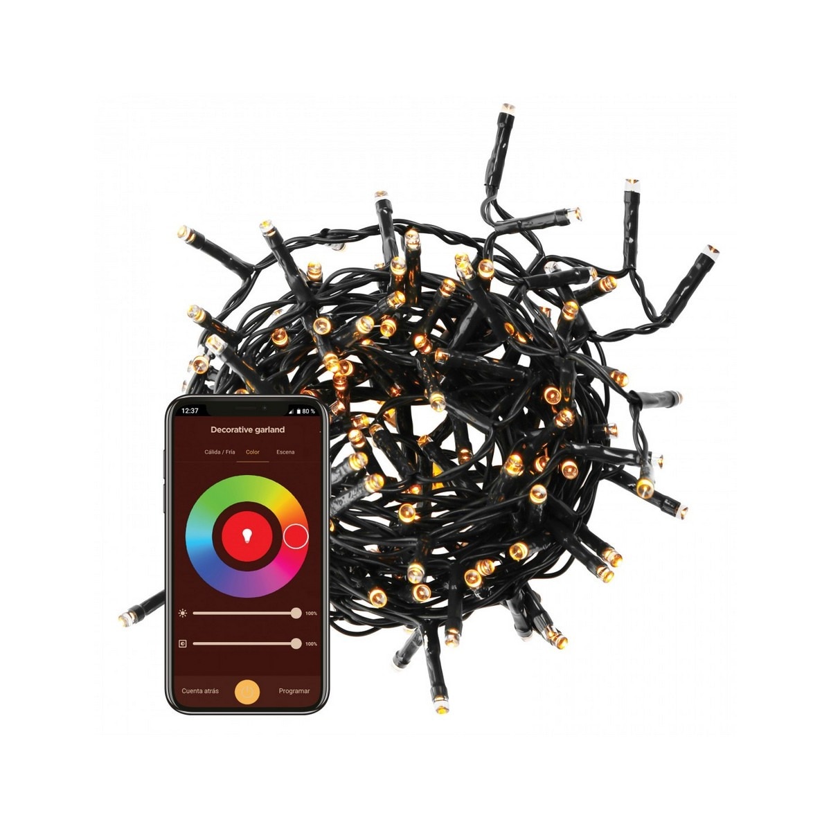 Imagem 0 de Luz Decorativa WiFi RGB 20m/200 led +2m Cabo Powerline