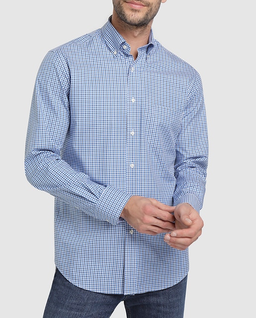 Imagen 0 de Camisa de hombre classic de cuadros azul