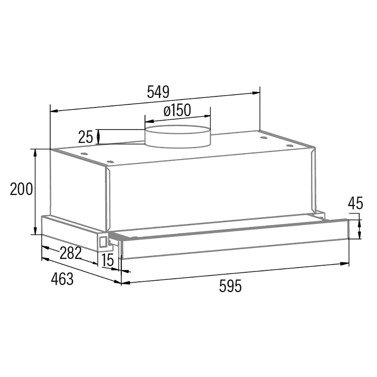 Campana telescopica Cata con 2 velocidades - TFB-5160 WH Blanco-2