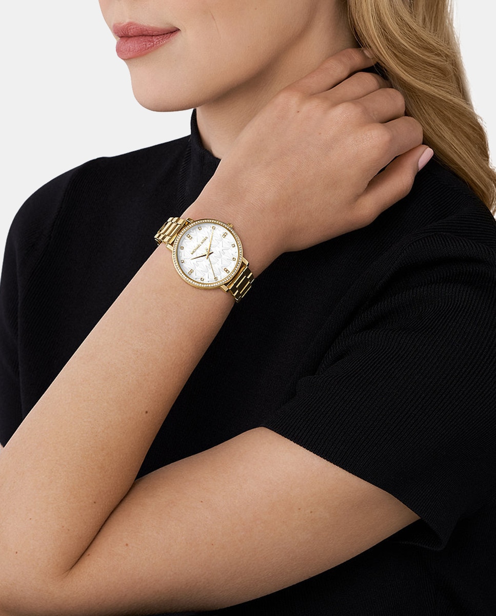 Reloj de mujer Pyper MK4666 de aleación de metal dorado Blanco-2