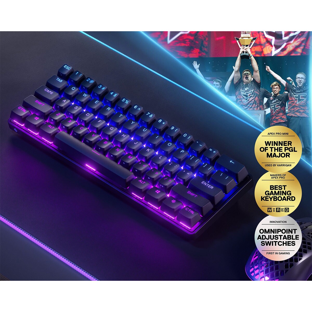 Teclado Mecânico Apex Pro Mini Wireless, Bluetooth US RGB 4
