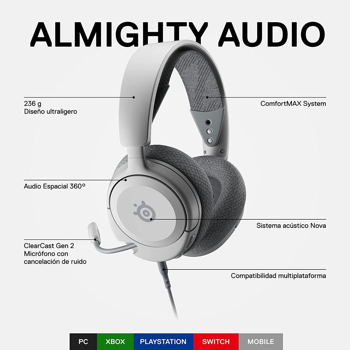 Auscultadores Arctis Nova 1 Branco-2