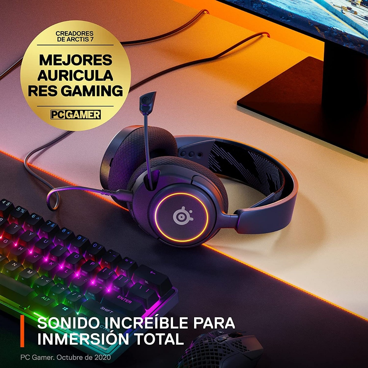 Auscultadores Arctis Nova 3 RGB Preto-3