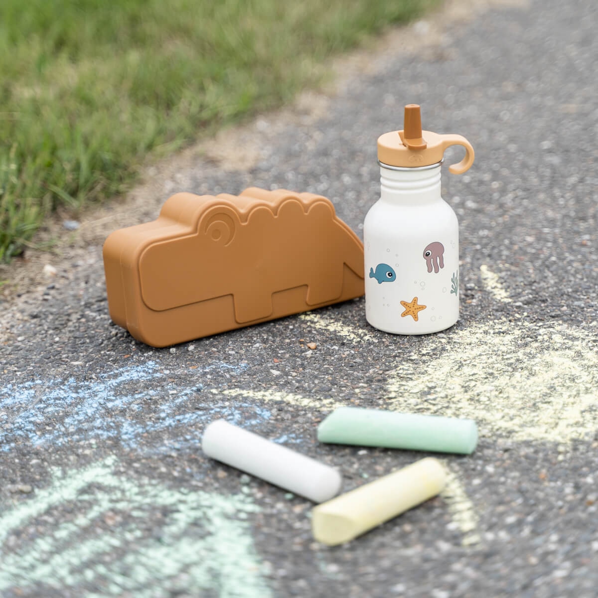 Garrafa Térmica de Alumínio com Boquilha Mostarda-4