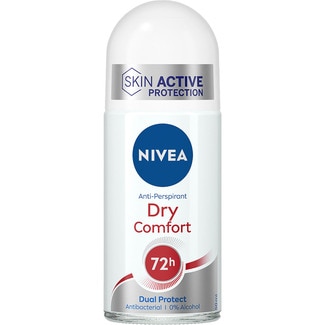 desodorante roll-on Skin Active Protection Dry Comfort anti-transpirante 72h envase 50 ml antibacteriano 0% alcohol - Nivea