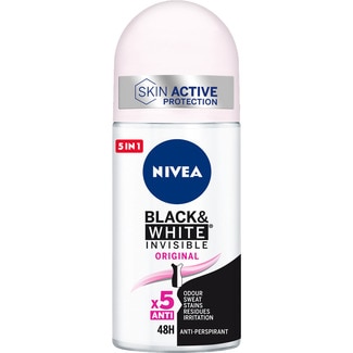 desodorante roll-on Skin Active Protection Black & White Invisible anti-manchas 48h envase 50 ml - Nivea