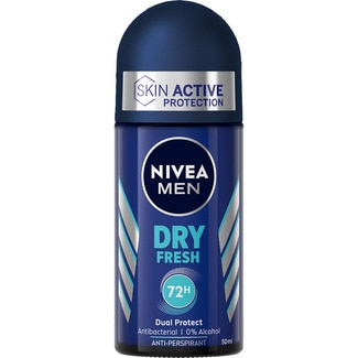 desodorante roll-on Skin Active Protection Dry Fresh 72 h envase 50 ml antibacteriano 0% alcohol - Nivea Men