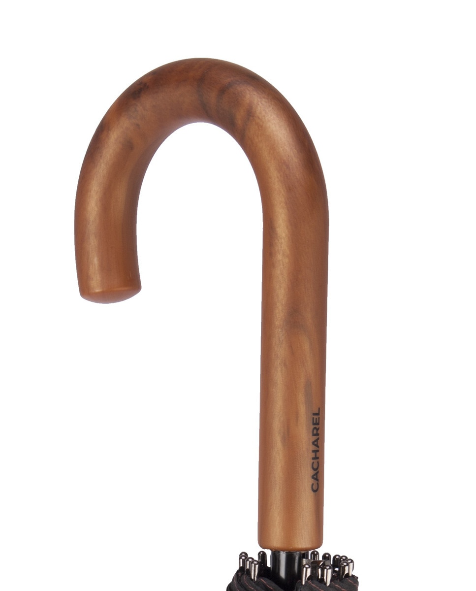 Guarda-chuva comprido automático de cor preta Preto-4