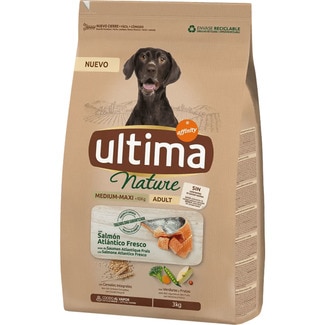Nature pienso para perros adultos tamaño mediano y grande con salmón bolsa 3 kg - Ultima