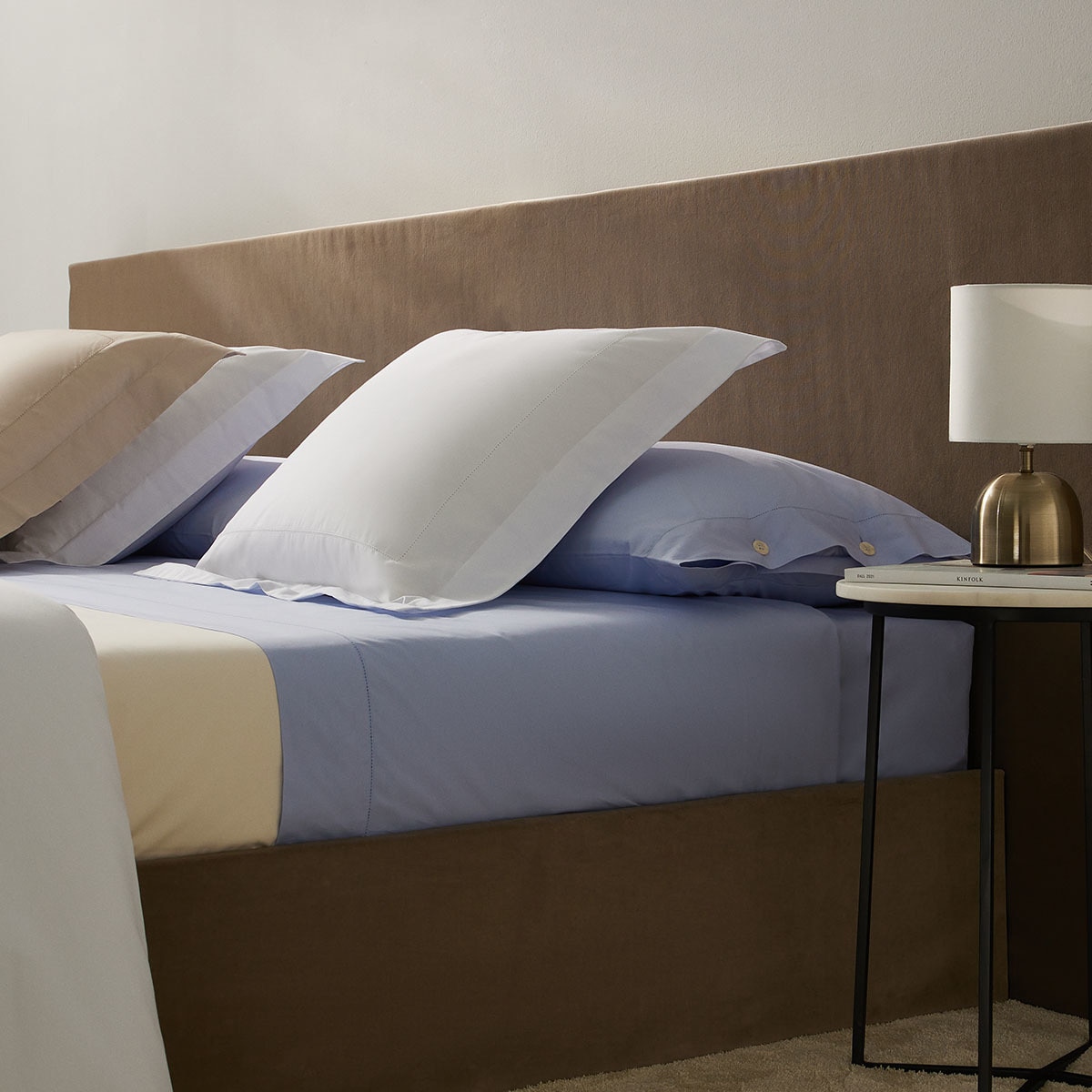 Ensemble de draps avec drap de dessous égyptien mercerisé de 200 fils Tacto Bassols