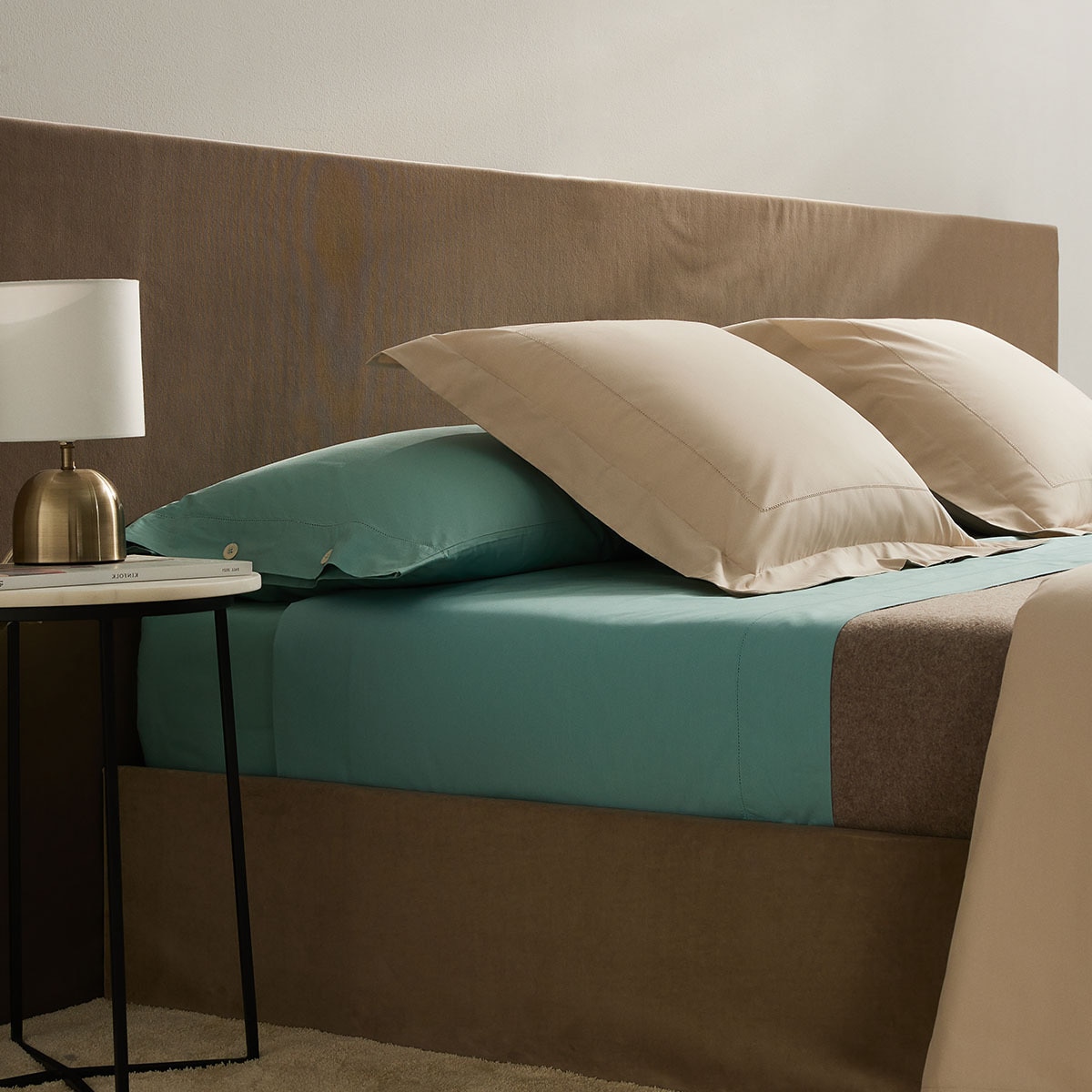 Ensemble de draps avec drap de dessous égyptien mercerisé de 200 fils Tacto Bassols