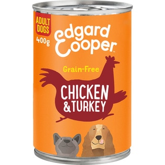 comida húmeda para perros adultos con pollo y pavo Grain Free lata 400 g - Edgard&cooper