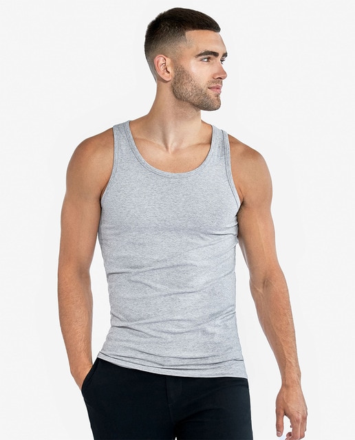 Imagen 0 de Pack de dos camisetas lisas sin mangas de hombre
