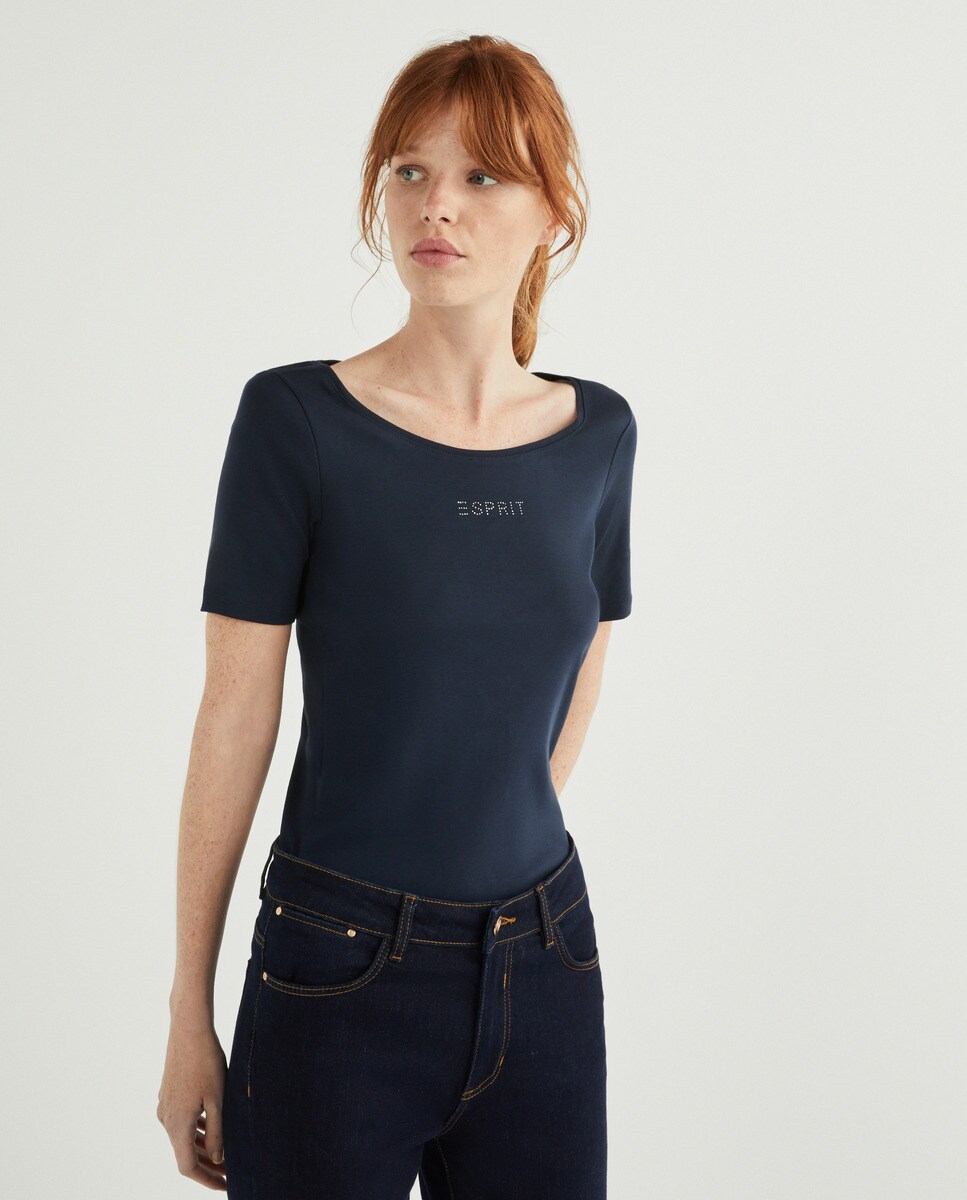 Tshirt logo strass slim fit