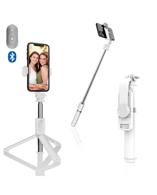 Imagen 0 de Palo selfie stick con trípode extensible y disparador remoto bluetooth